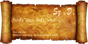Szügyi Dávid névjegykártya