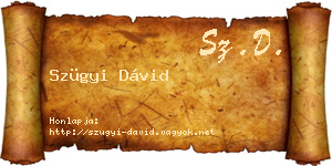 Szügyi Dávid névjegykártya