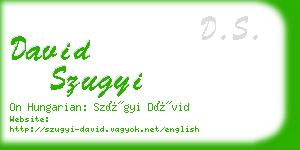 david szugyi business card